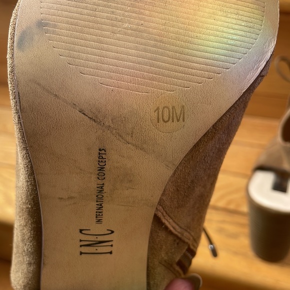 INC Open Toes Lace Up Block Heels Size 10M - Picture 7 of 8